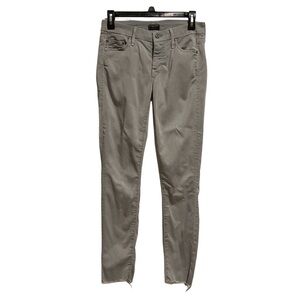 Mother Jeans Looker‎ Ankle Fray A Run in the Park Gray Mid-Rise